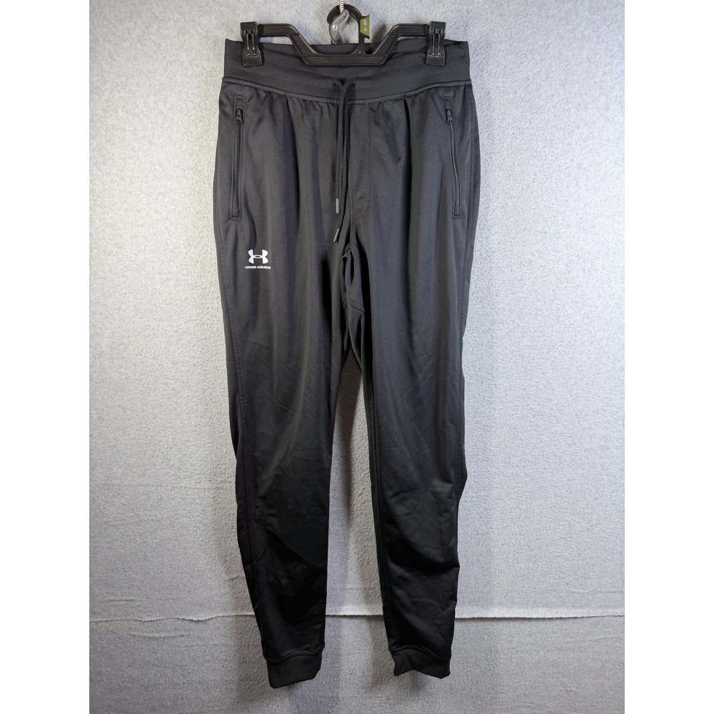 Under Armour Pants Mens Medium Black Joggers Athletic Zip Pockets Elastic Waist